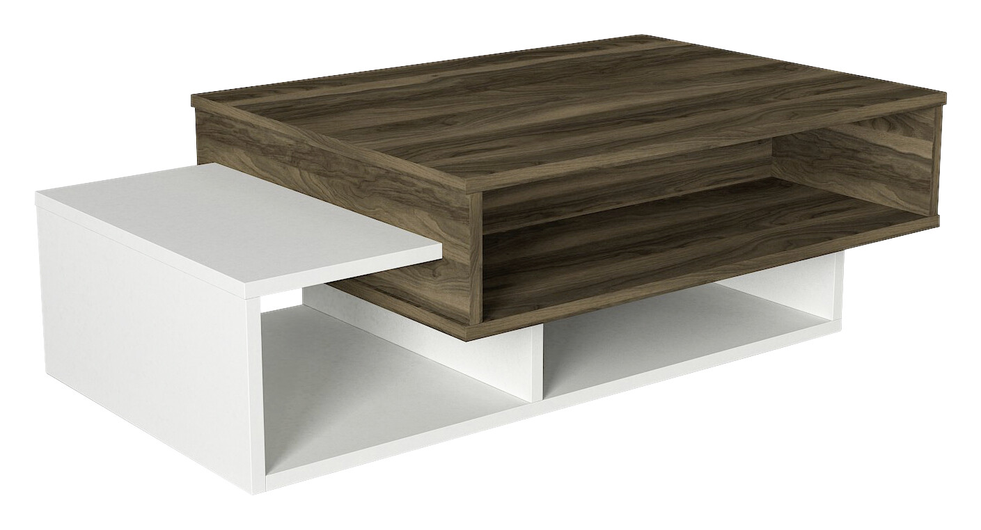 Couchtisch Tab weiß walnuss Nachbildung B/H/T: ca. 105x32x60 cm