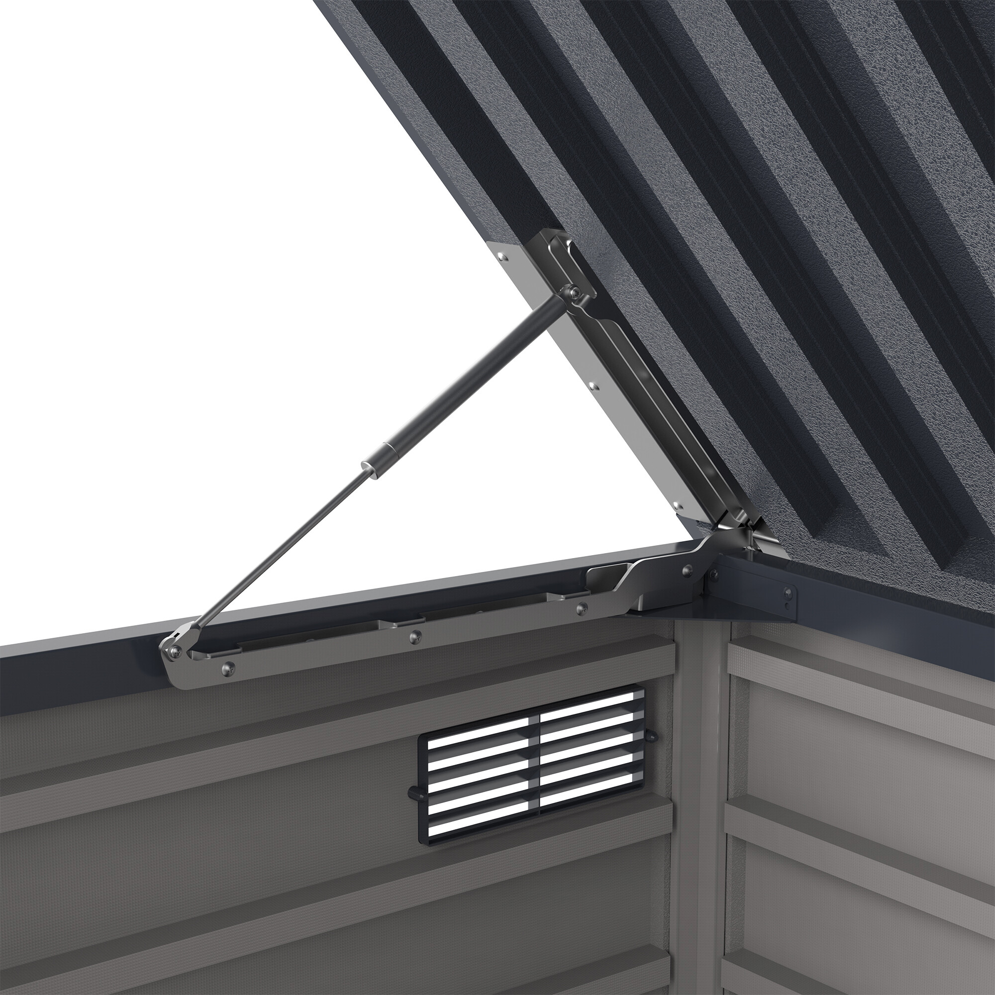 VCM Mülltonnenbox 3er StoreAway grau Kunststoff B/H/L: ca. 124x190x108 cm