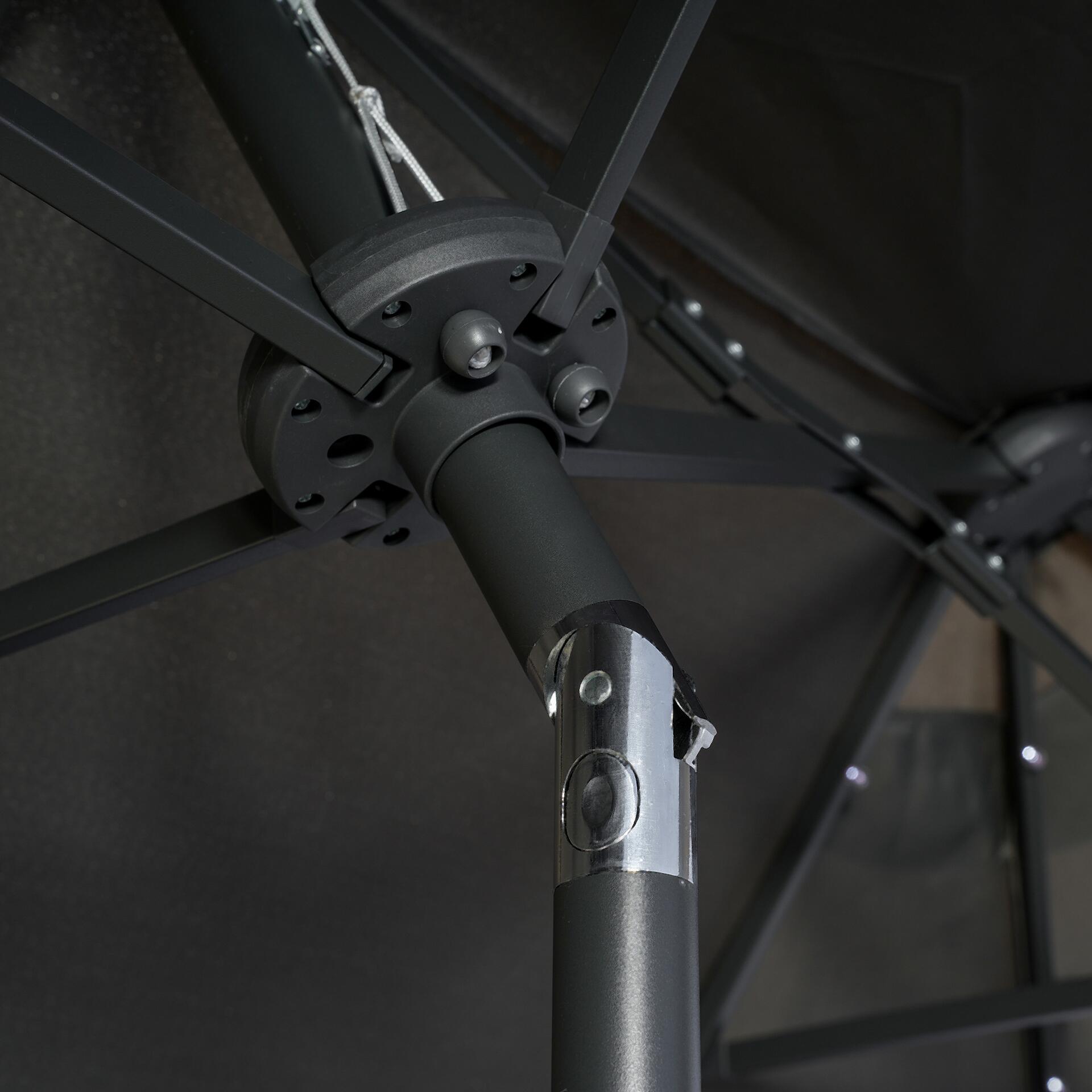 Outsunny Doppelseitiger Sonnenschirm grau Polyester B/H/L: ca. 150x219x295 cm