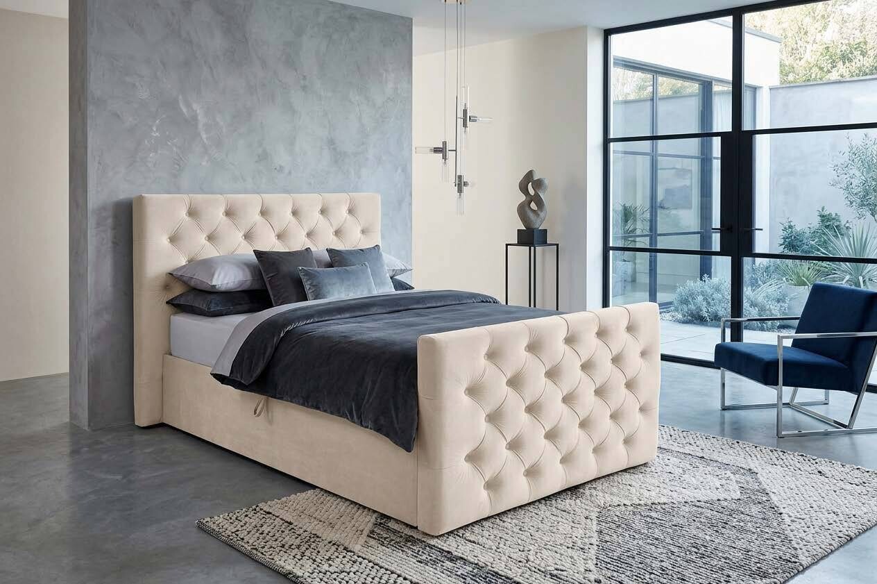 Boxbett Glow creme B/H/T: ca. 140x110x224 cm