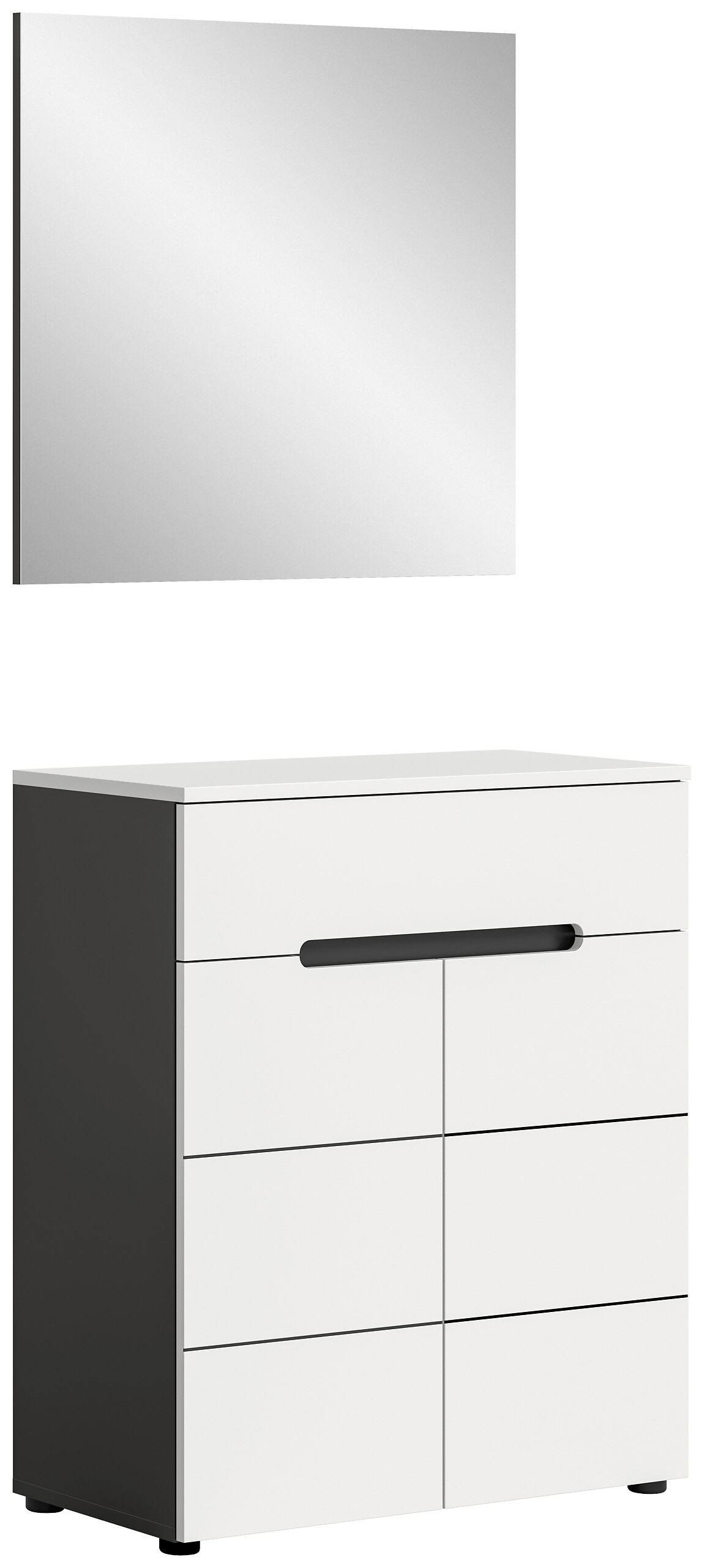 Garderobe Canu basaltgrau Nachbildung weiß B/H/T: ca. 80x190x37 cm Garderobe Canu basaltgrau Nachbildung weiß B/H/T: ca. 80x190x37 cm