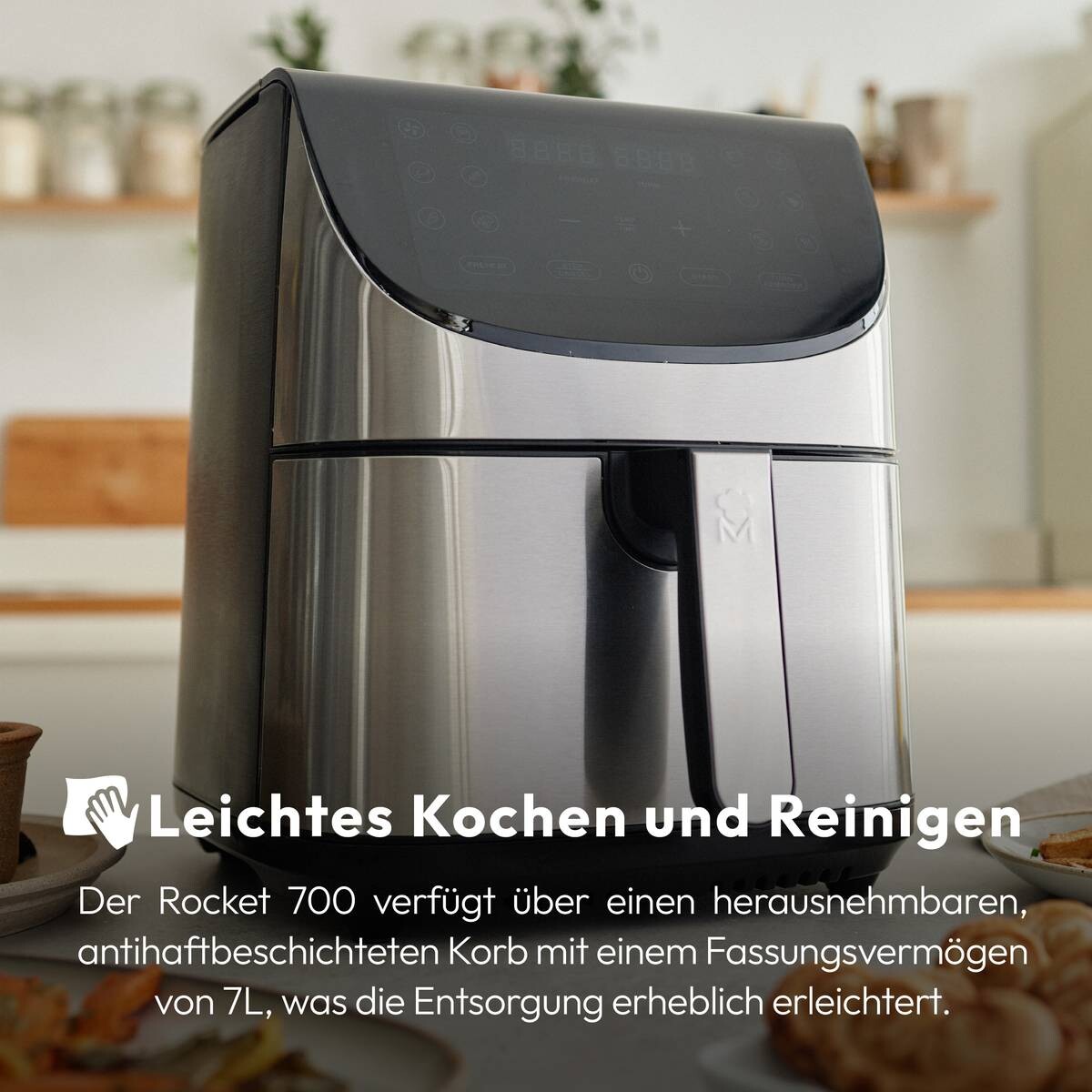 MASTERPRO Heißluftfritteuse BGMP-9309 Rocket silber Kunststoff B/H/T: ca. 42x78x39,5 cm ca. 7,5 l