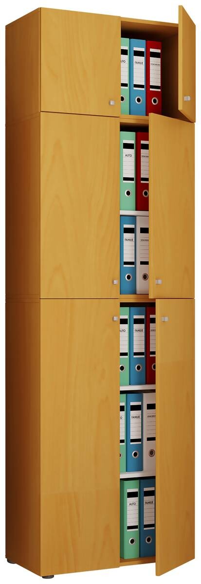 Büroschrank Lona buche Nachbildung weiß B/H/T: ca. 70x223x39 cm