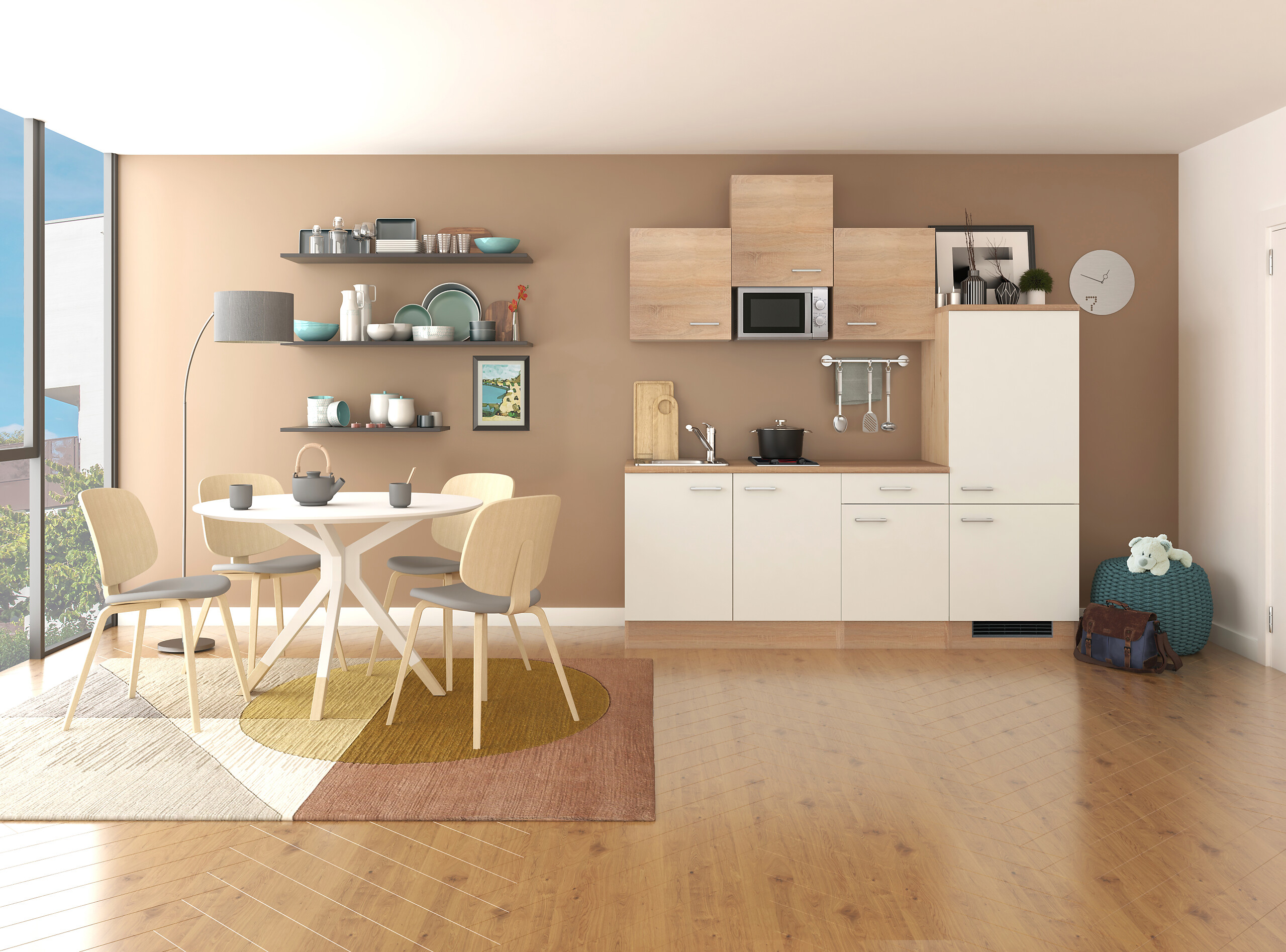 Küchenblock Samoa weiß B/H/T: ca. 210x226x60 cm