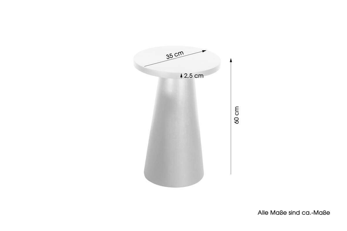 Beistelltisch CONE weiß gekälkt Akazie H/D: ca. 60x35 cm