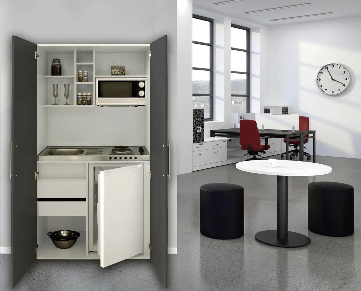 Respekta Schrankküche Economy grau matt B/H/T: ca. 104x193x67 cm