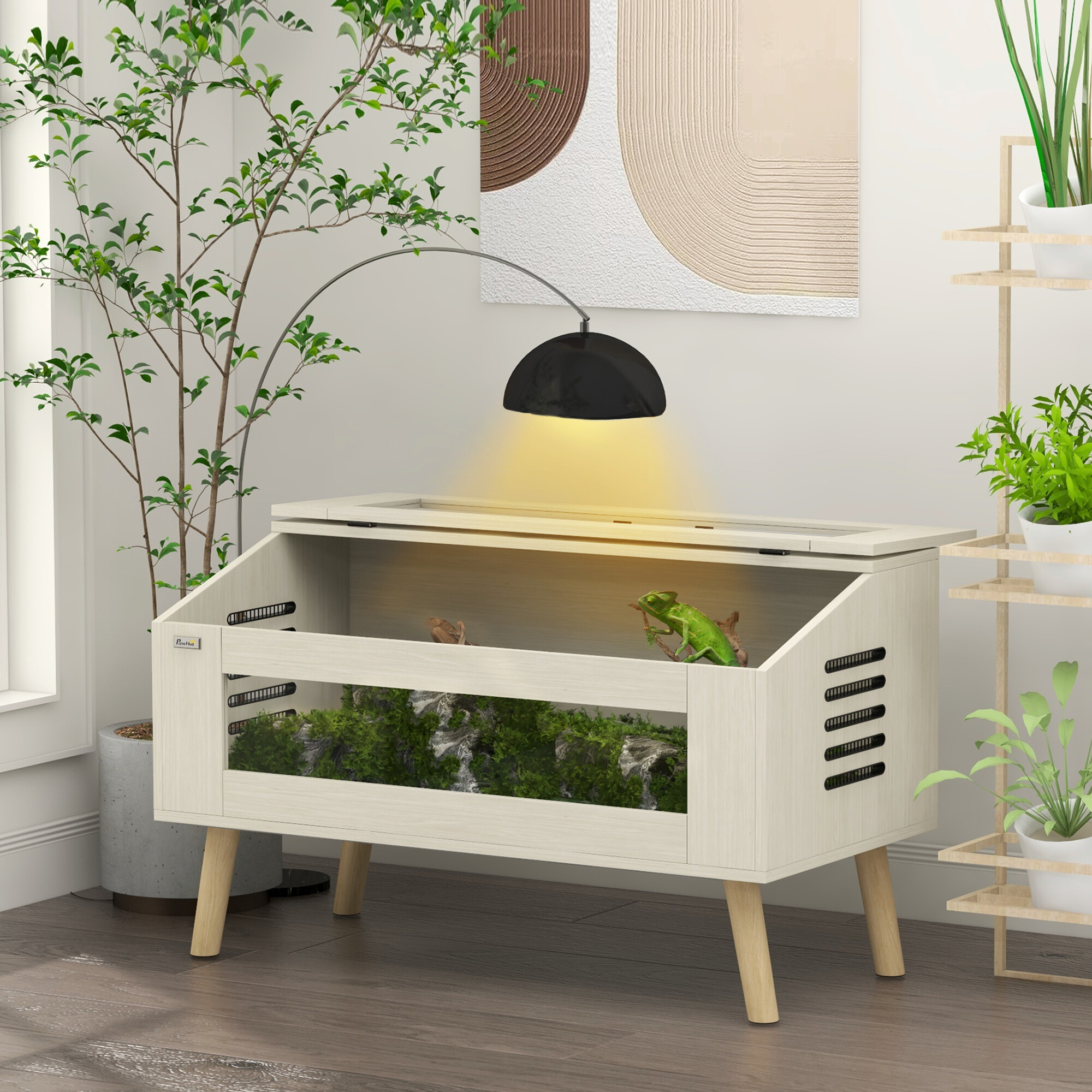 PawHut Terrarium Eiche Spanplatte B/H/L: ca. 50x60x100 cm