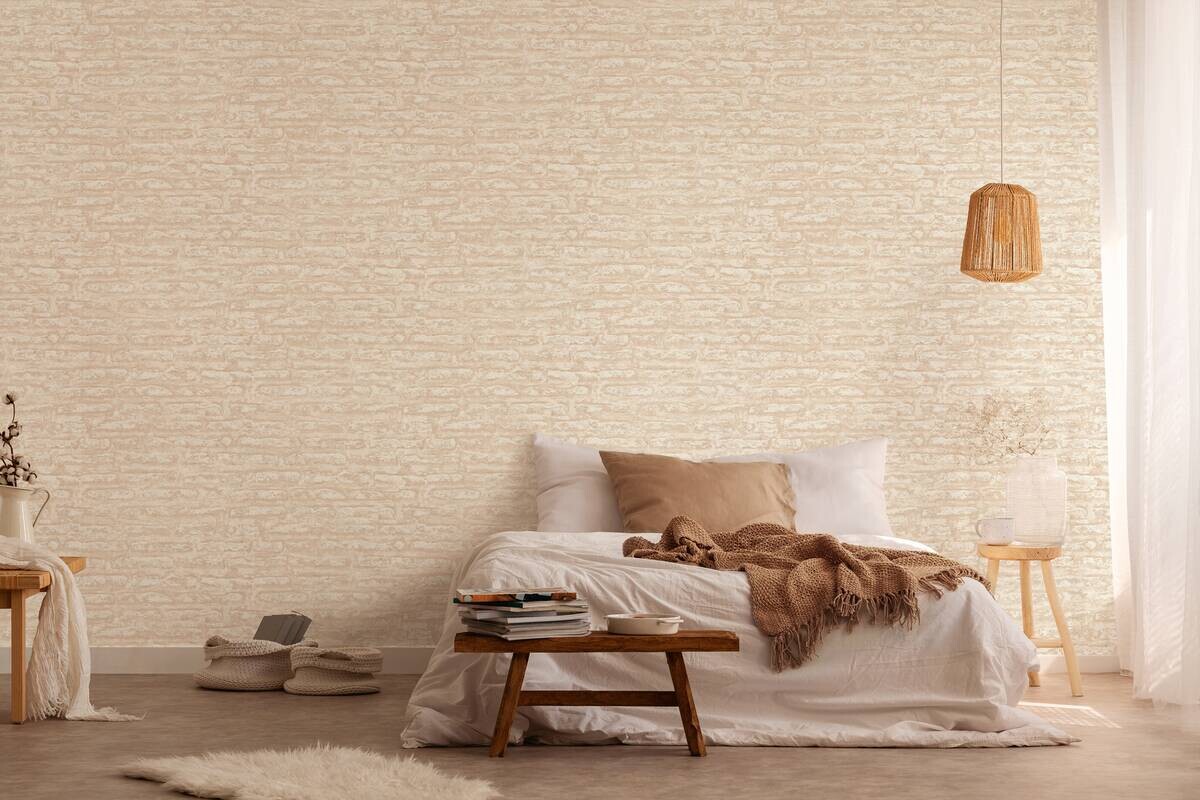 A.S.Creation Vliestapete Attractive 2 Steine beige B/L: ca. 53x1005 cm