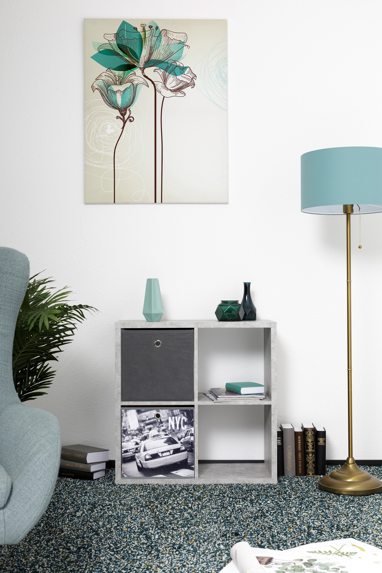 Raumteiler Max Beton Optik B/H/T: ca. 73x73x33 cm