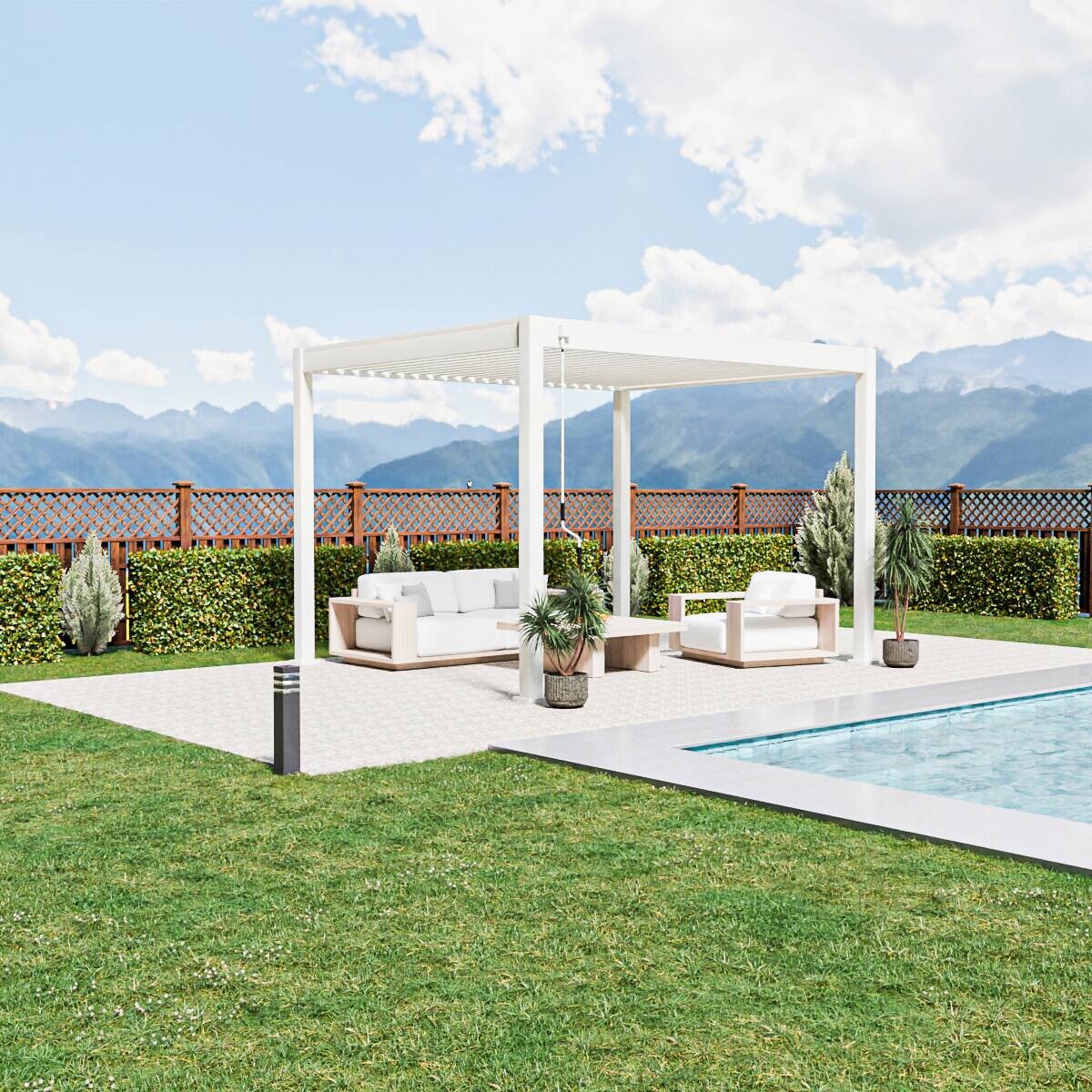 PergoLine Pergola Trumpf weiß Aluminium B/H/L: ca. 360x255x300 cm