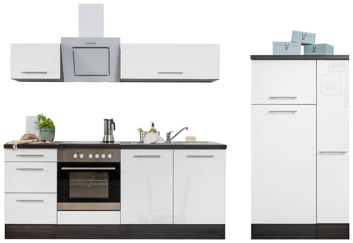 Respekta Küchenblock Amanda weiß Hochglanz B/H/T: ca. 300x200x60 cm