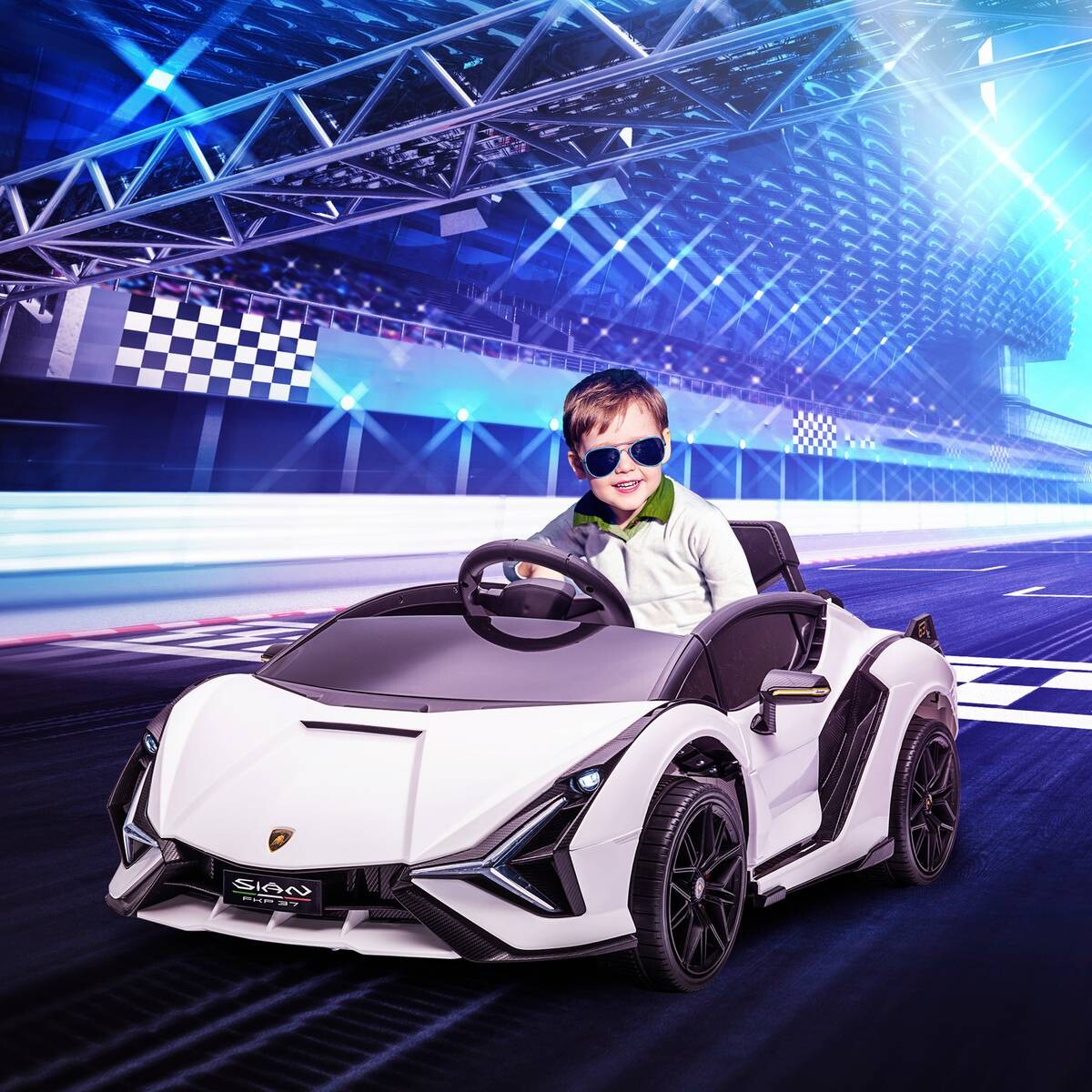 HOMCOM Kinder-Elektroauto weiß B/H/L: ca. 62x65x132 cm