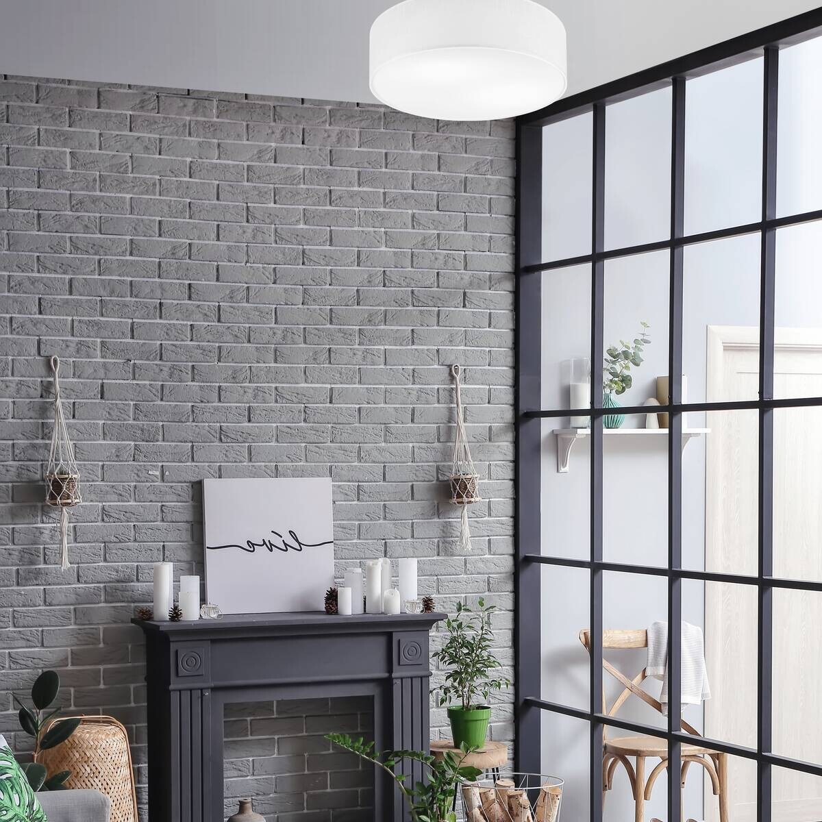 Lamkur Deckenleuchte VIVIAN 48499 weiß Kunststoff Textil PVC H/L: ca. 13x45 cm E27 2 Brennstellen