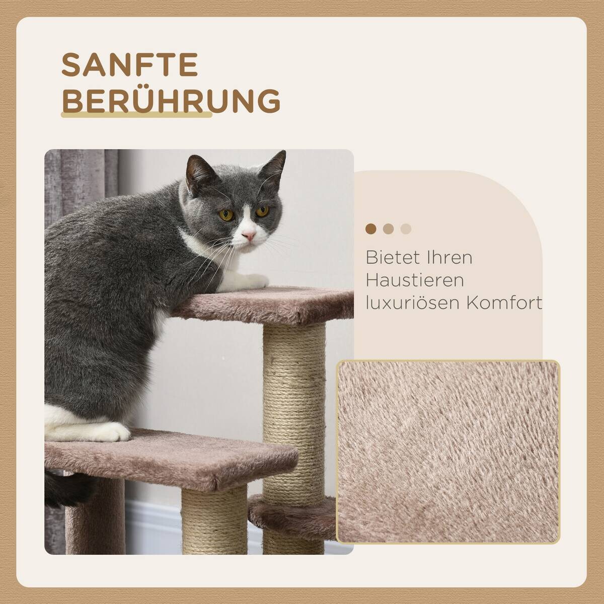 PawHut Katzentreppe braun Spanplatte B/H/L: ca. 40x48x45 cm