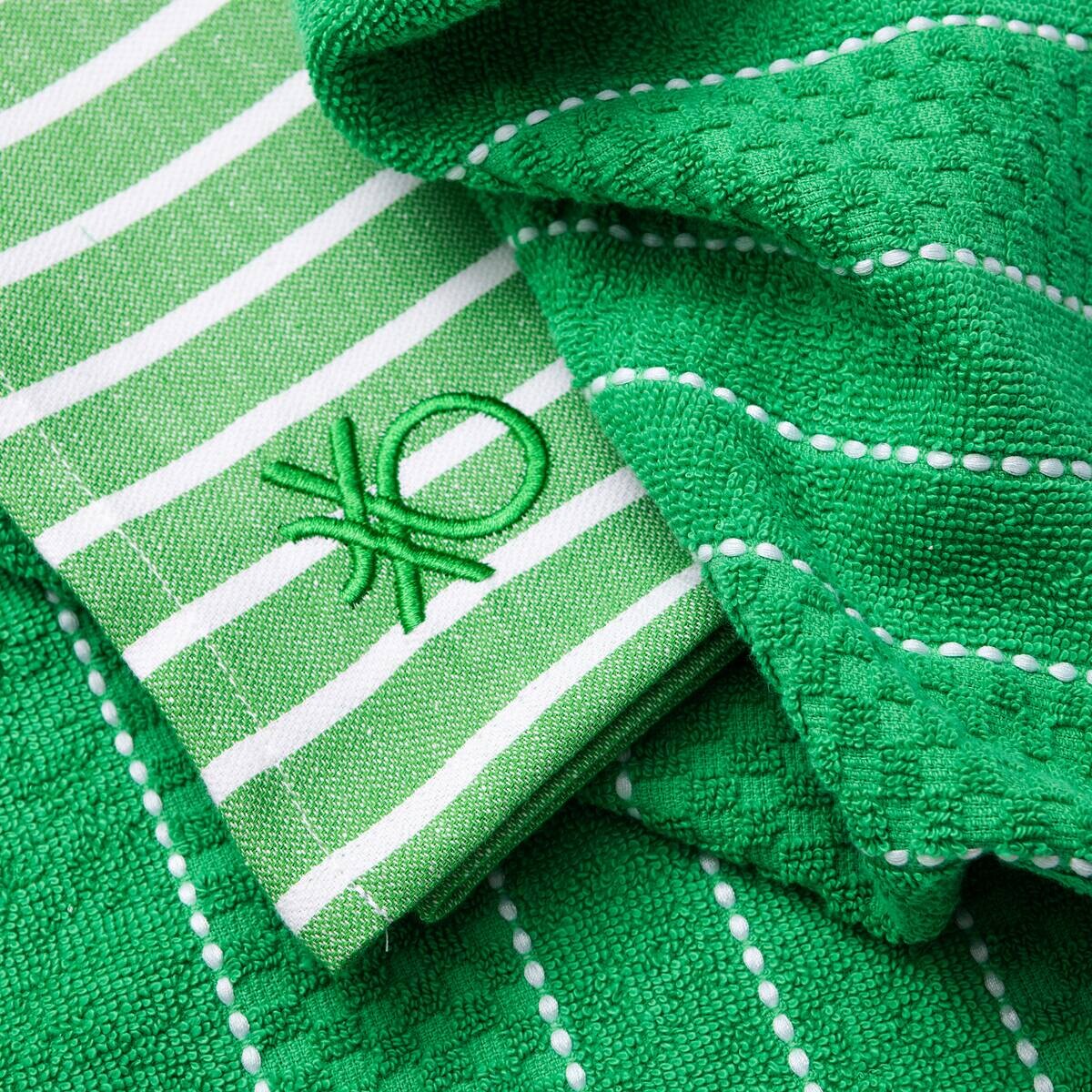 BENETTON Geschirrtuch-Set Rainbow grün Baumwolle