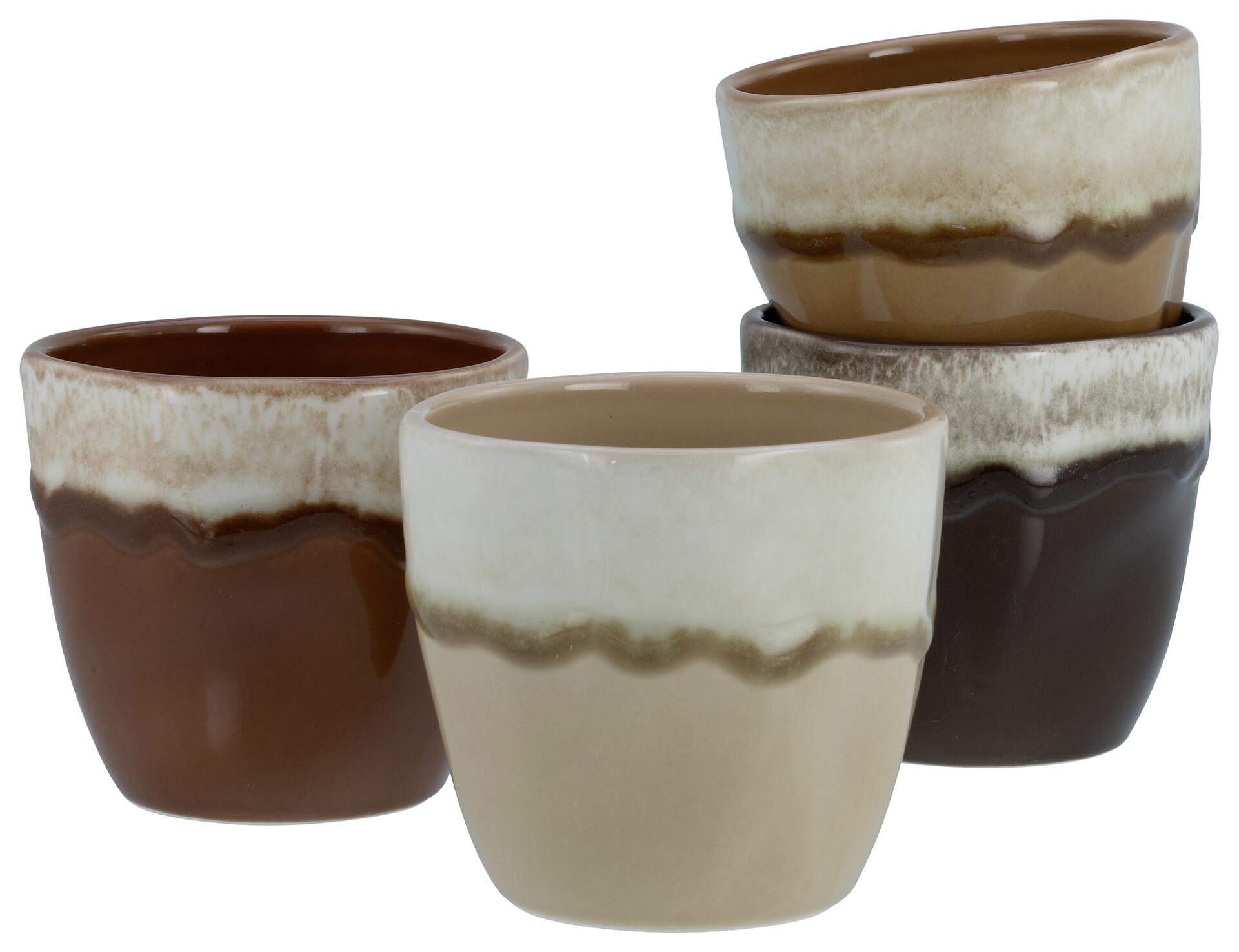 CreaTable Teetassenset Squeezy Mocha braun Steinzeug 4 tlg.
