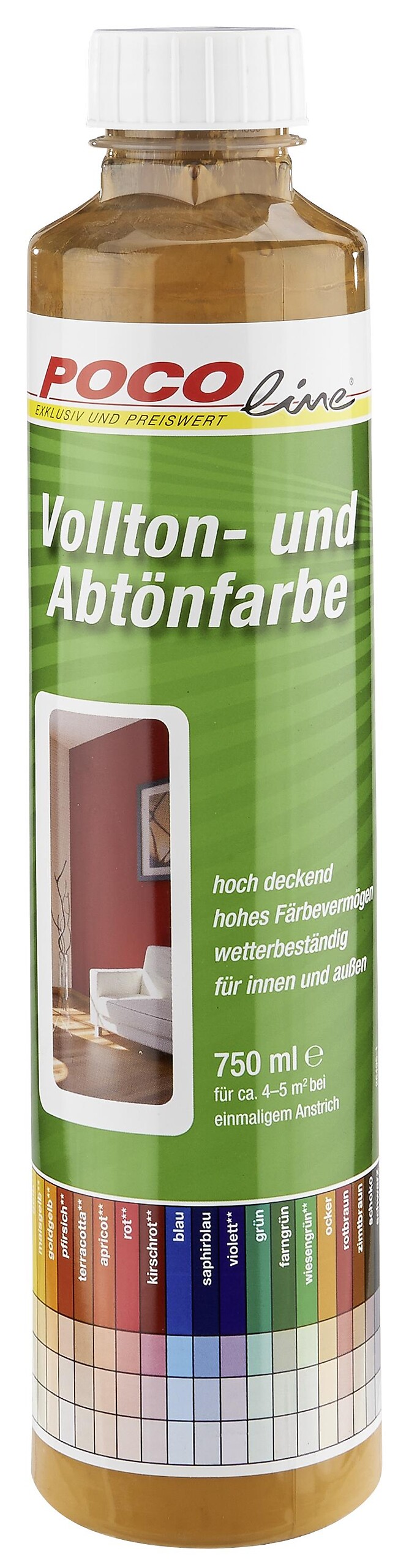 POCOline Vollton- und Abtönfarbe zimtbraun ca. 0,75 l