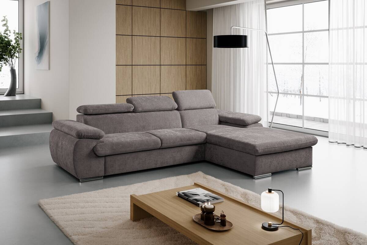 Ecksofa mit Bettfunktion und Bettkasten stone Polyester B/H/T: ca. 284x102x196 cm Ecksofa mit Bettfunktion und Bettkasten stone Polyester B/H/T: ca. 284x102x196 cm