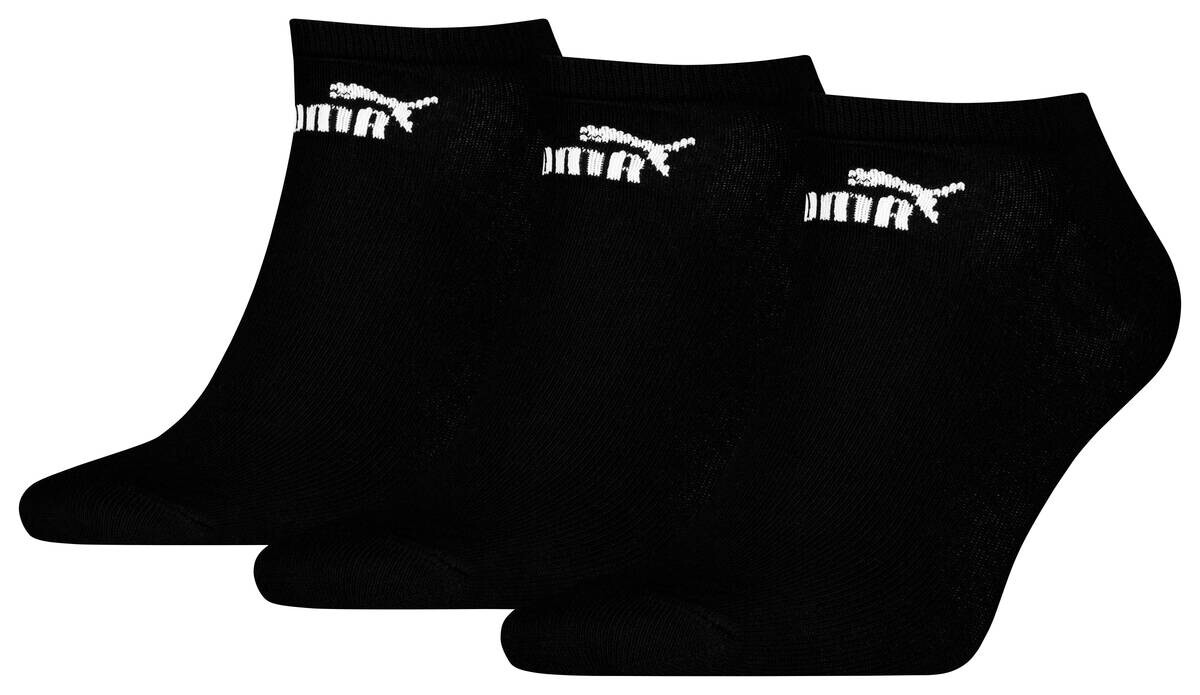 Puma Damen & Herren-Socken Puma schwarz 3 Packstücke Größe 35-38