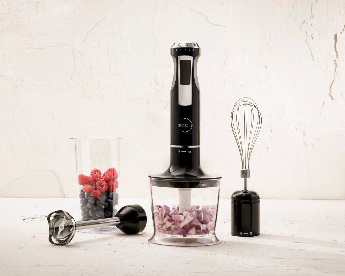 BERGNER Stabmixerset schwarz silber Edelstahl