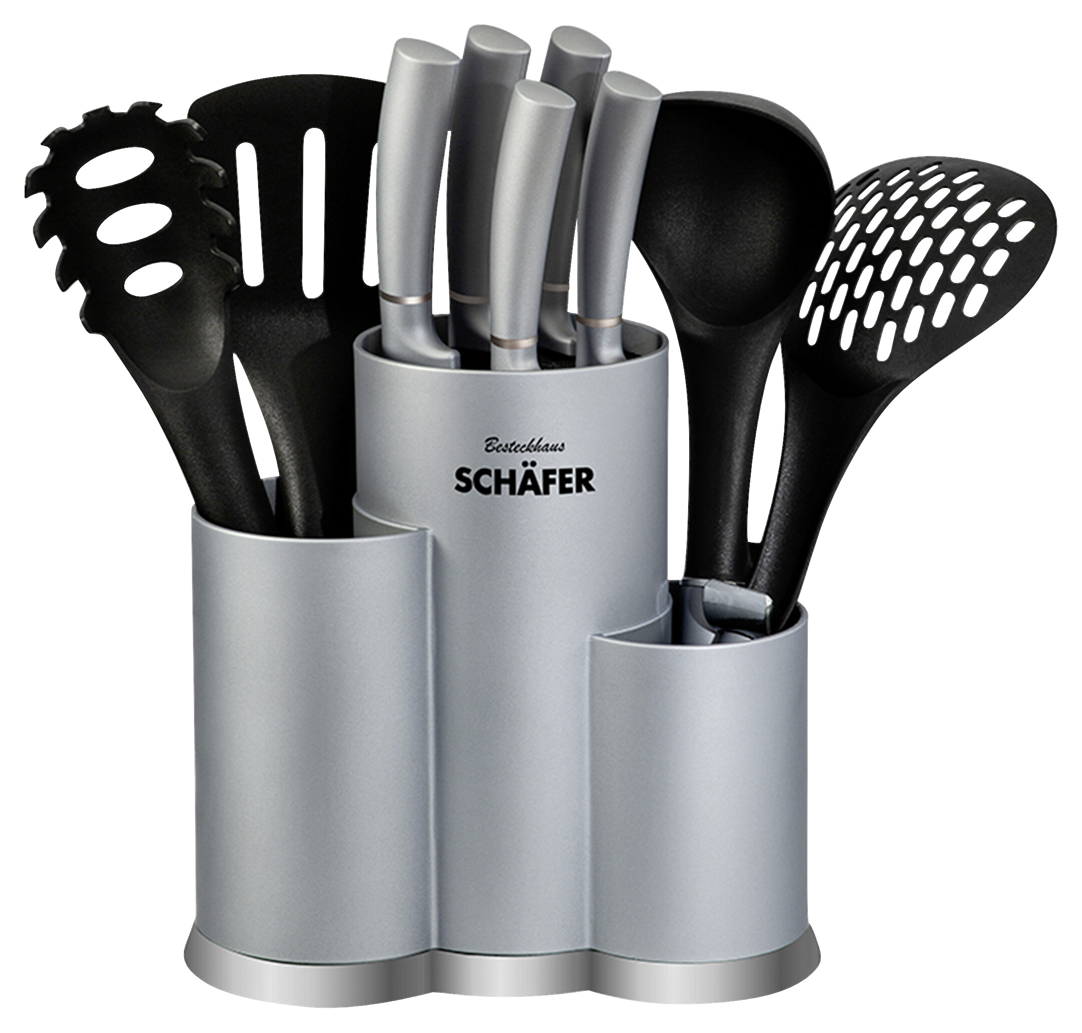 SCHÄFER Messerset grauschwarz Edelstahl 10 tlg.