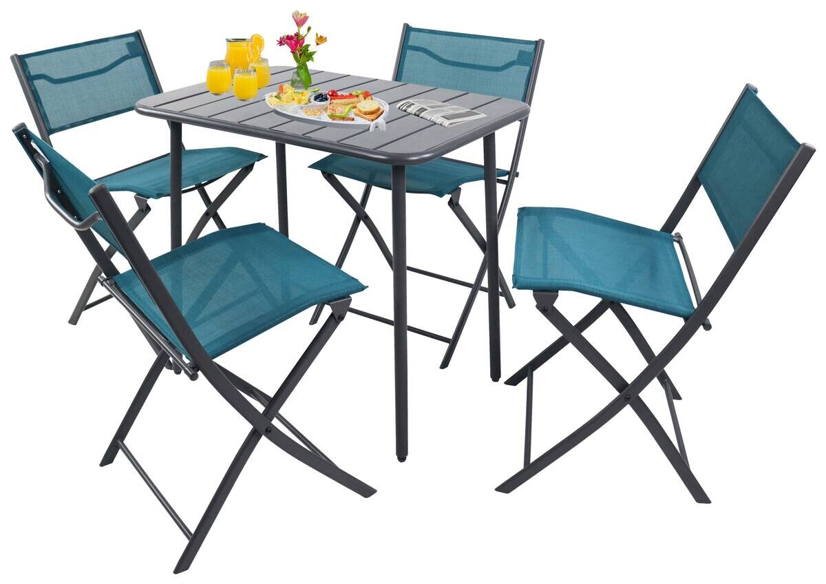 VCM Gartensitzgruppe Sumila türkis Stahl B/H/L: ca. 80x72x55 cm
