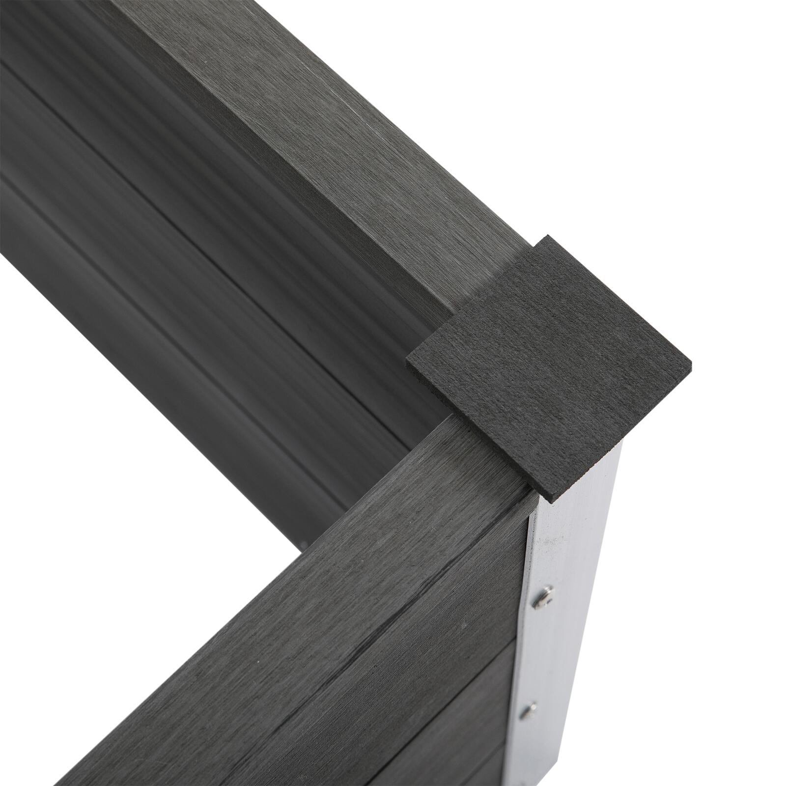 Outsunny Blumenkübel grau Kunststoff B/H/L: ca. 50x50x100 cm