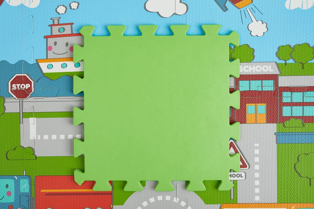 Puzzlematte Straßen bunt B/H/L: ca. 90x1x90 cm