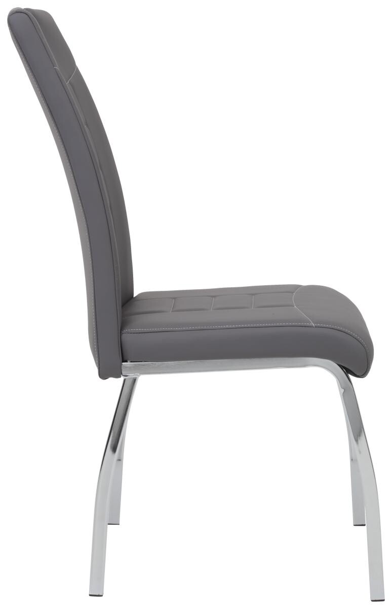 Stuhl Andrea 2er Set grau Kunstleder Metall B/H/T: ca. 43x100x64 cm