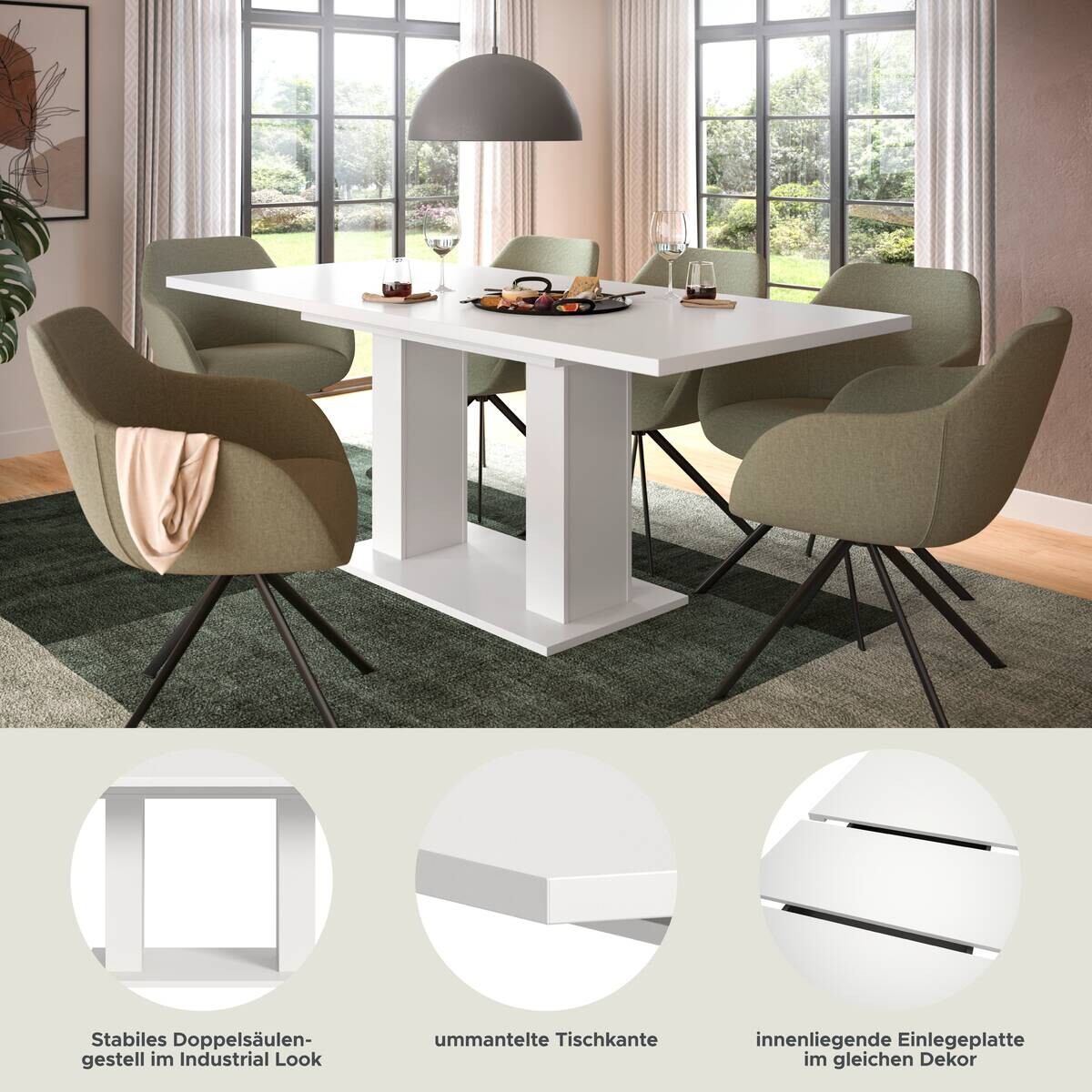 Esstisch MOTION weiß B/H/T: ca. 150x76x90 cm