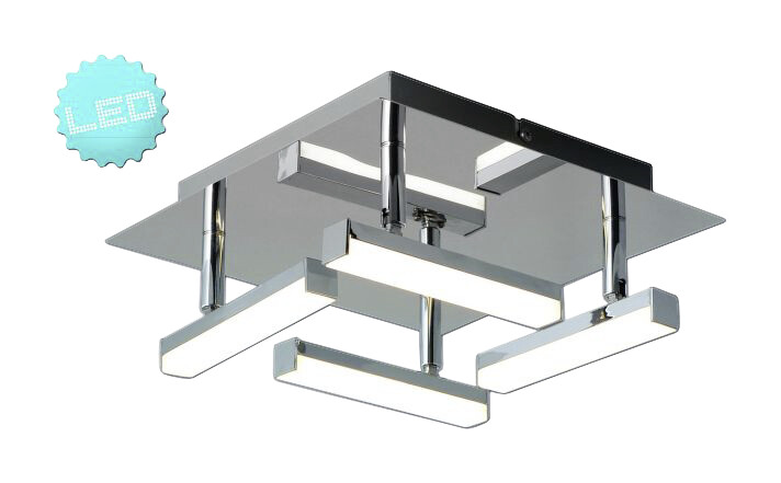 Näve Leuchten LED Deckenleuchte NV1228542 Chrom Metall Acryl B/H/T: ca. 25x11x25 cm null 4 Brennstellen