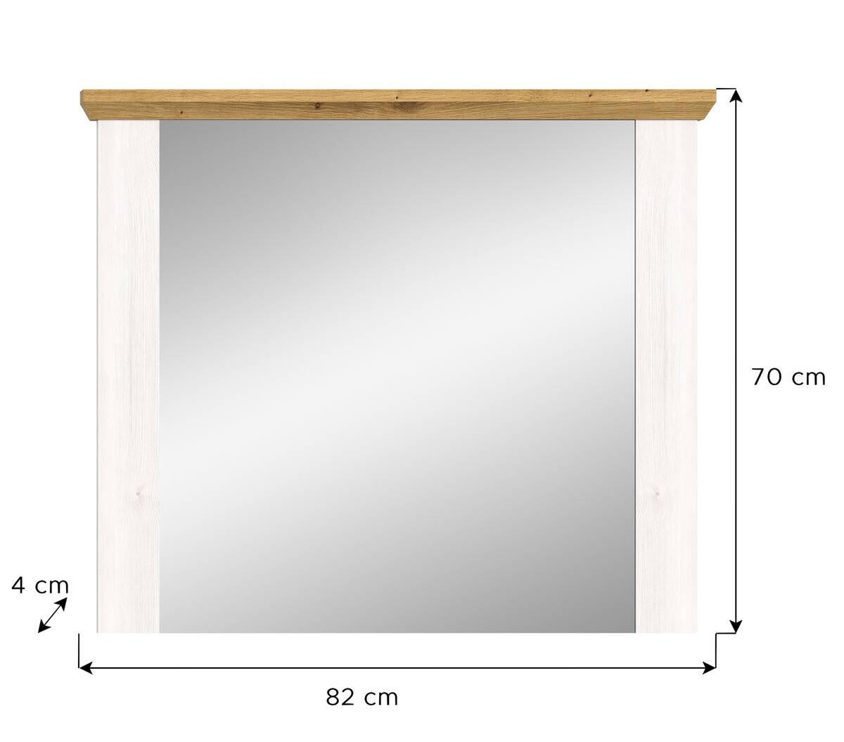 Wandspiegel Verona Sibiu Lärche Nachbildung Eiche Artisan Nachbildung B/H/T: ca. 82x70x4 cm