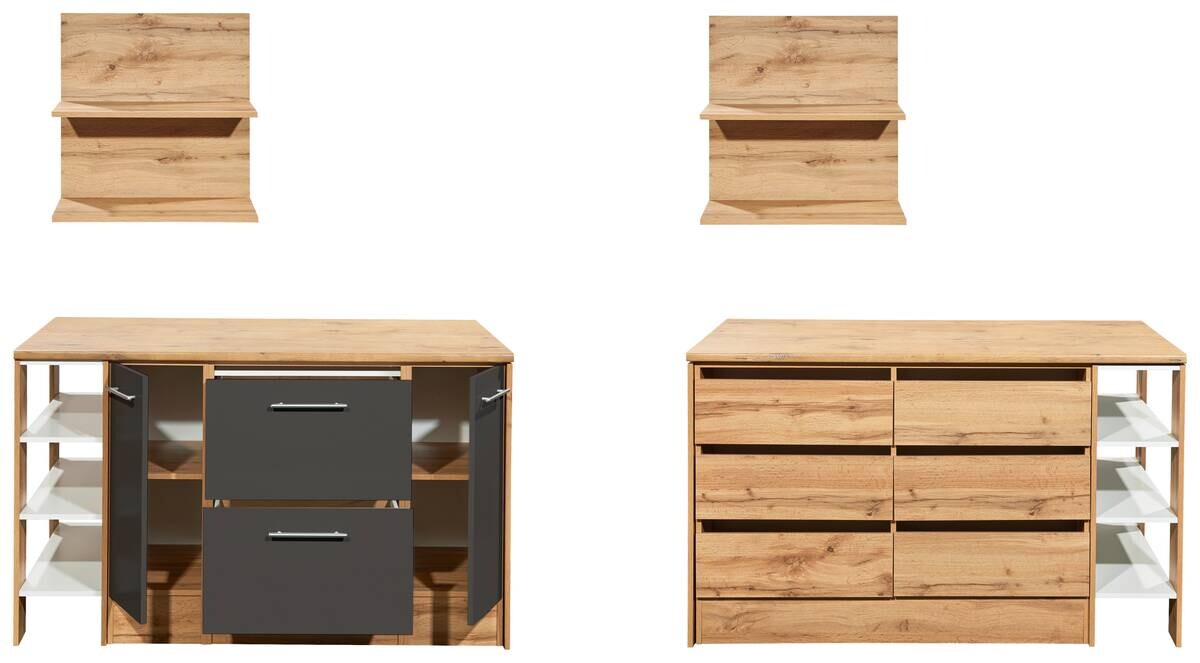 Respekta Küchenblock Hilde grau matt B/H/T: ca. 150x90x90 cm