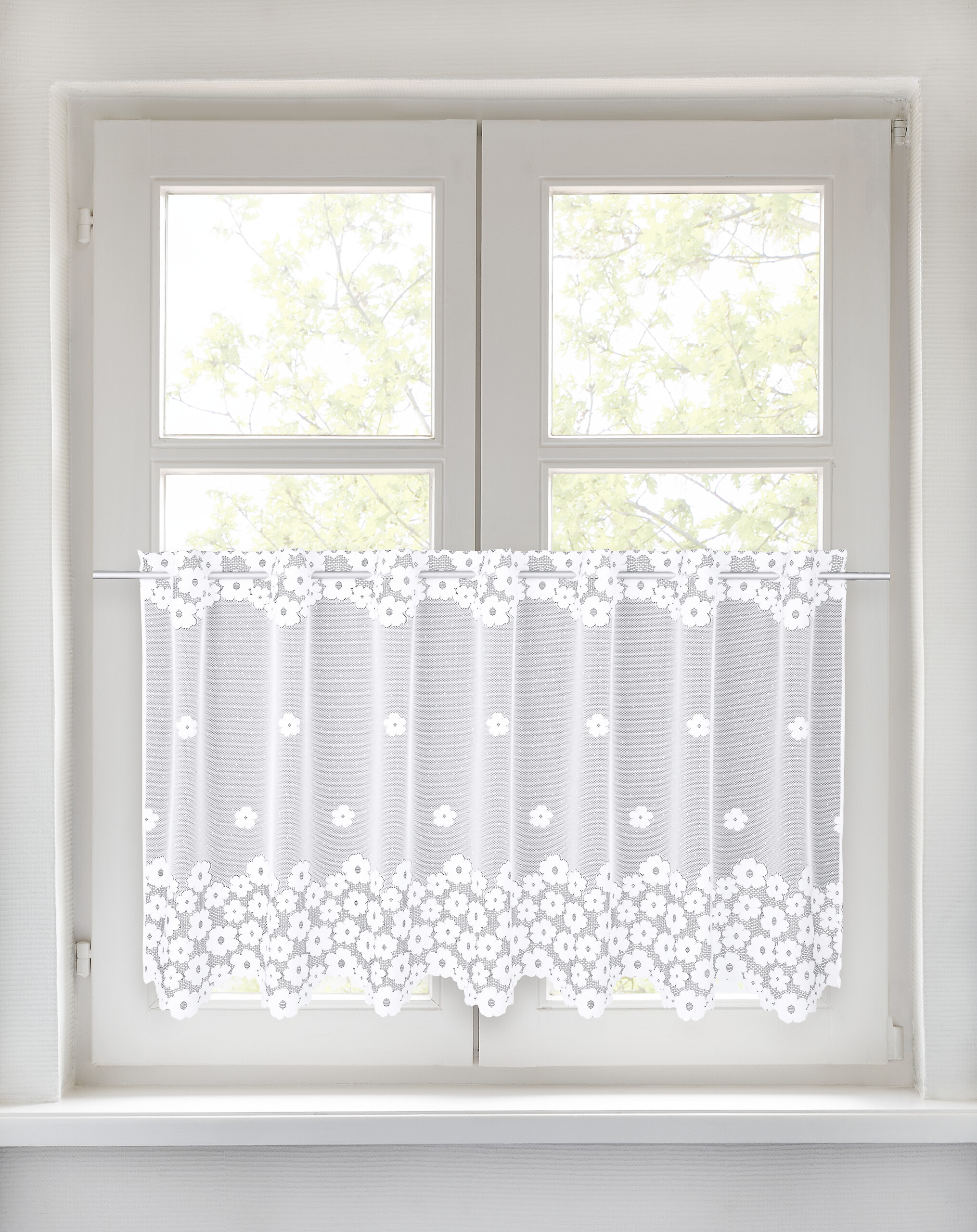 creative lifestyle Scheibengardine Delia weiß B/L: ca. 145x75 cm