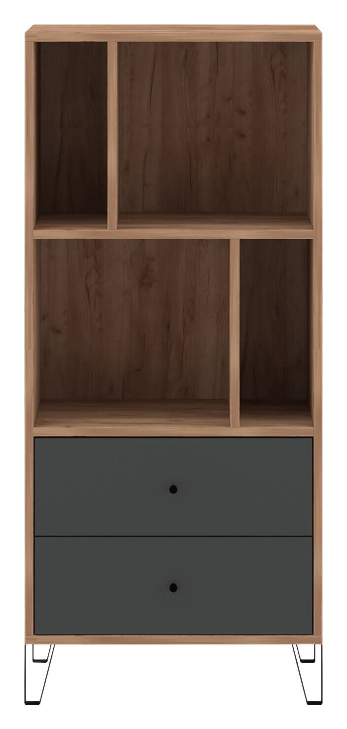 Regal BILBAO Eiche Tabak Nachbildung anthrazit B/H/T: ca. 63,4x135,2x40 cm