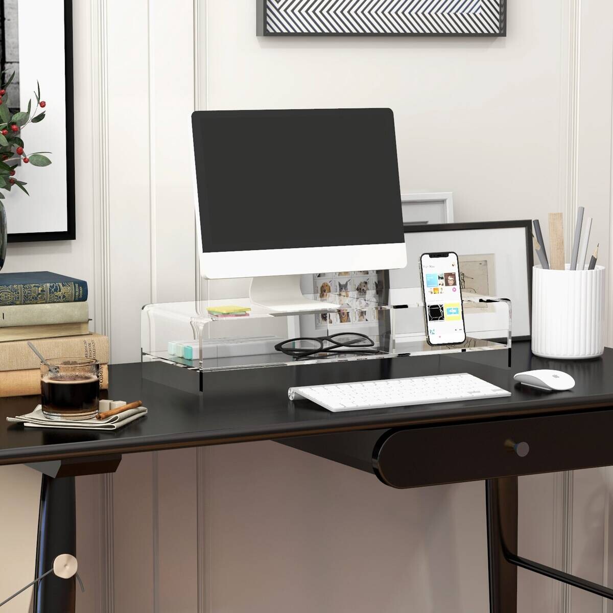 HOMCOM Monitorständer transparent