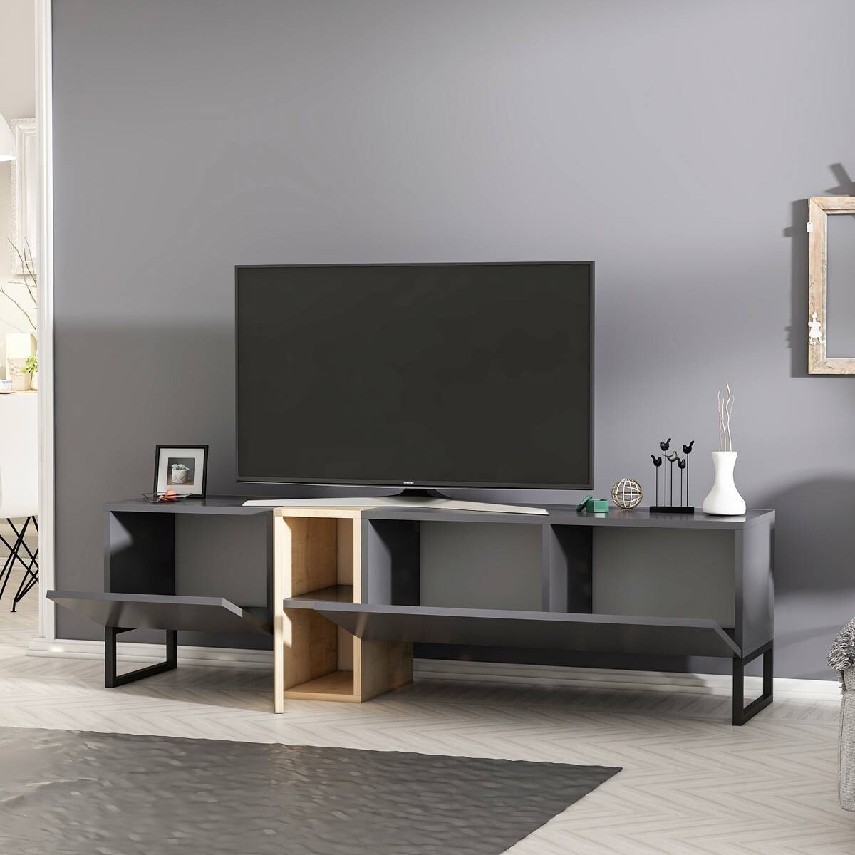 TV-Lowboard 9161 anthrazit Saphir B/H/T: ca. 157x45x37 cm