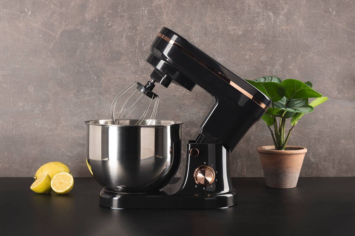 BERGNER Küchenmaschine silber schwarz Edelstahl B/H/L: ca. 25x32,5x39 cm