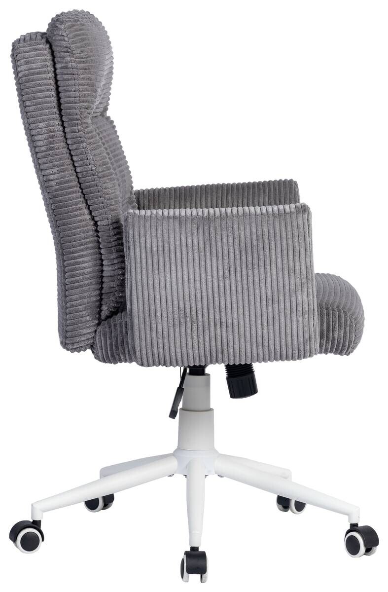 Drehstuhl Charlott grau weiß Metall Kord