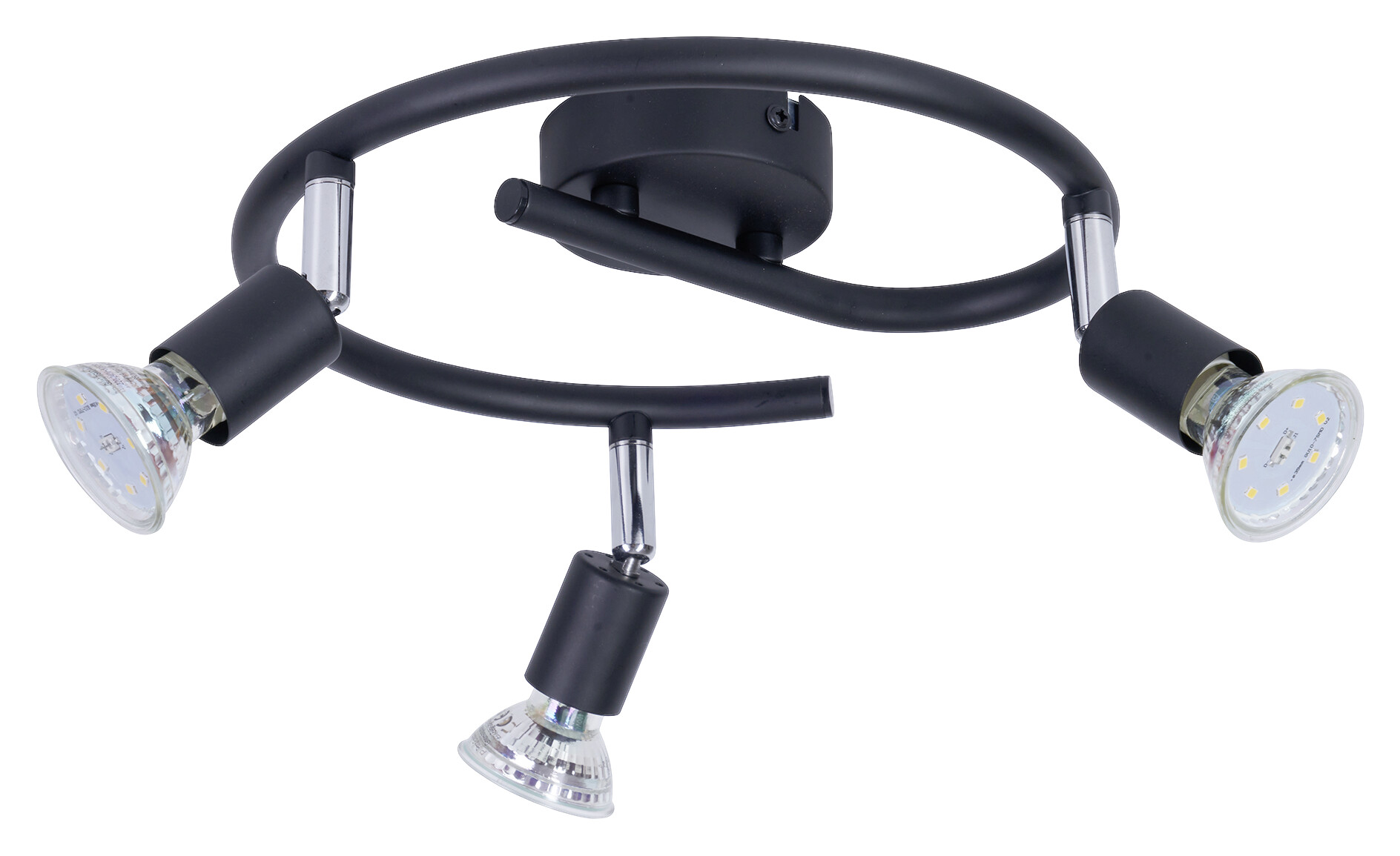 POCOline Spotspirale Boris schwarz B/H/L: ca. 25x10x25 cm 3 Brennstellen