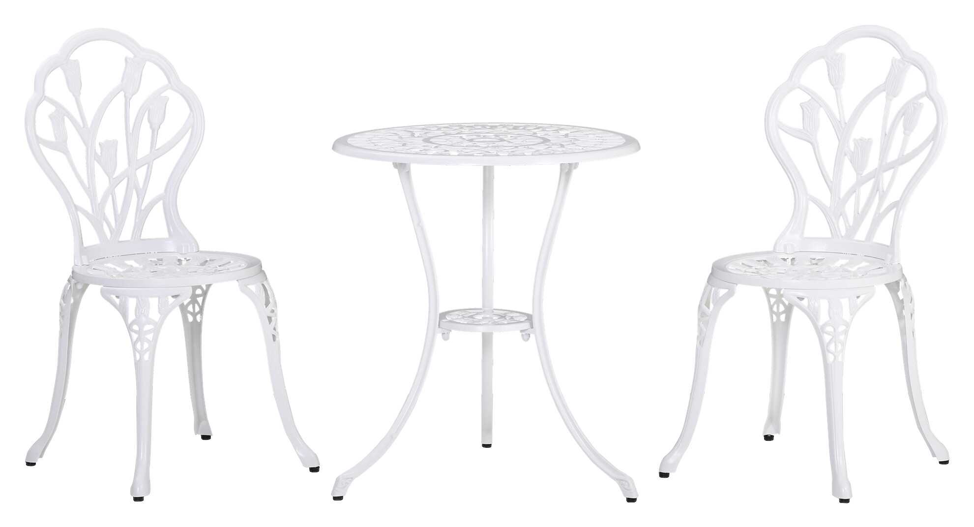 Outsunny Gartenmöbel-Set weiß Aluminium