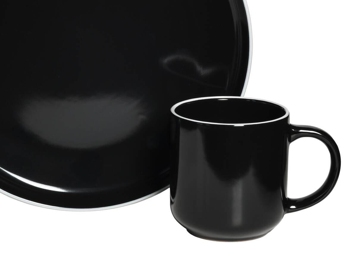 CreaTable Tafelservice Nordic Gourmet schwarz Steinzeug 18 tlg.