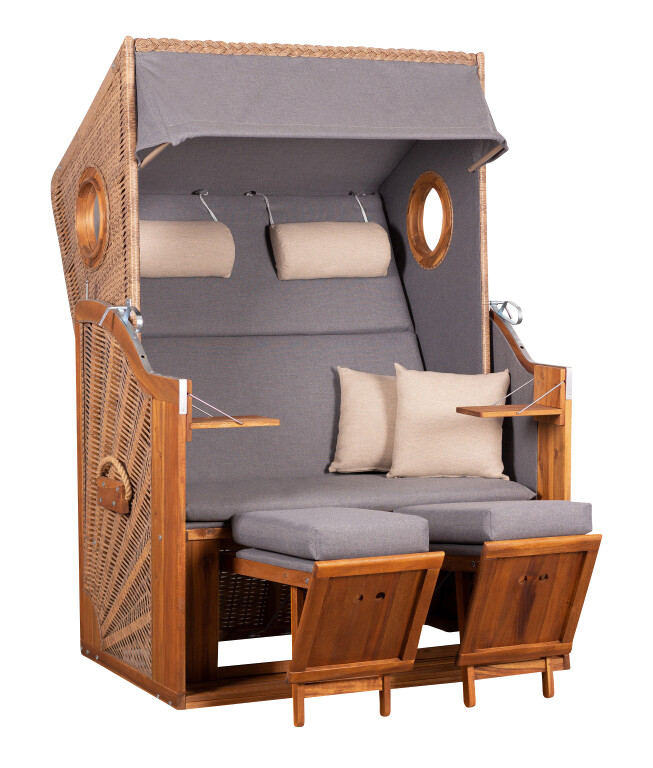 TRENDY by deVries Strandkorb Trend braun Polyester B/H/T: ca. 120x155x80 cm