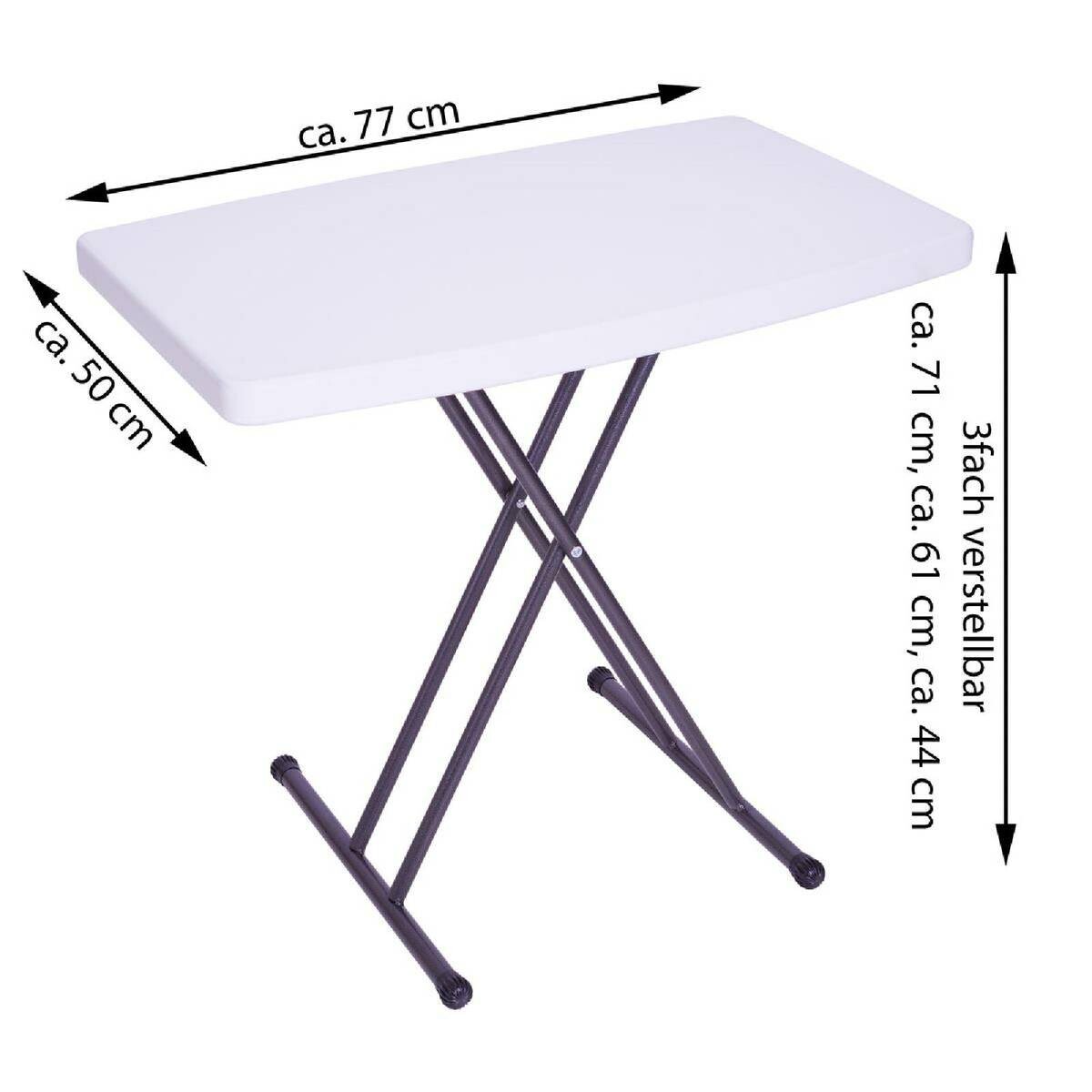 VCM Gartentisch weiß Kunststoff B/H/T: ca. 50x76x70 cm