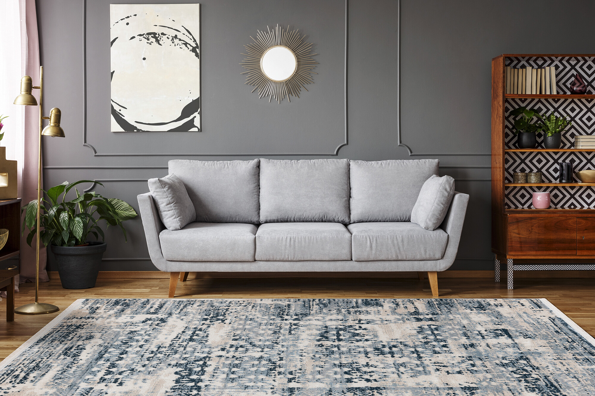 Kayoom Kurzflorteppich Adela 325 blau B/H/L: ca. 120x1,3x170 cm Kayoom Kurzflorteppich Adela 325 blau B/H/L: ca. 120x1,3x170 cm