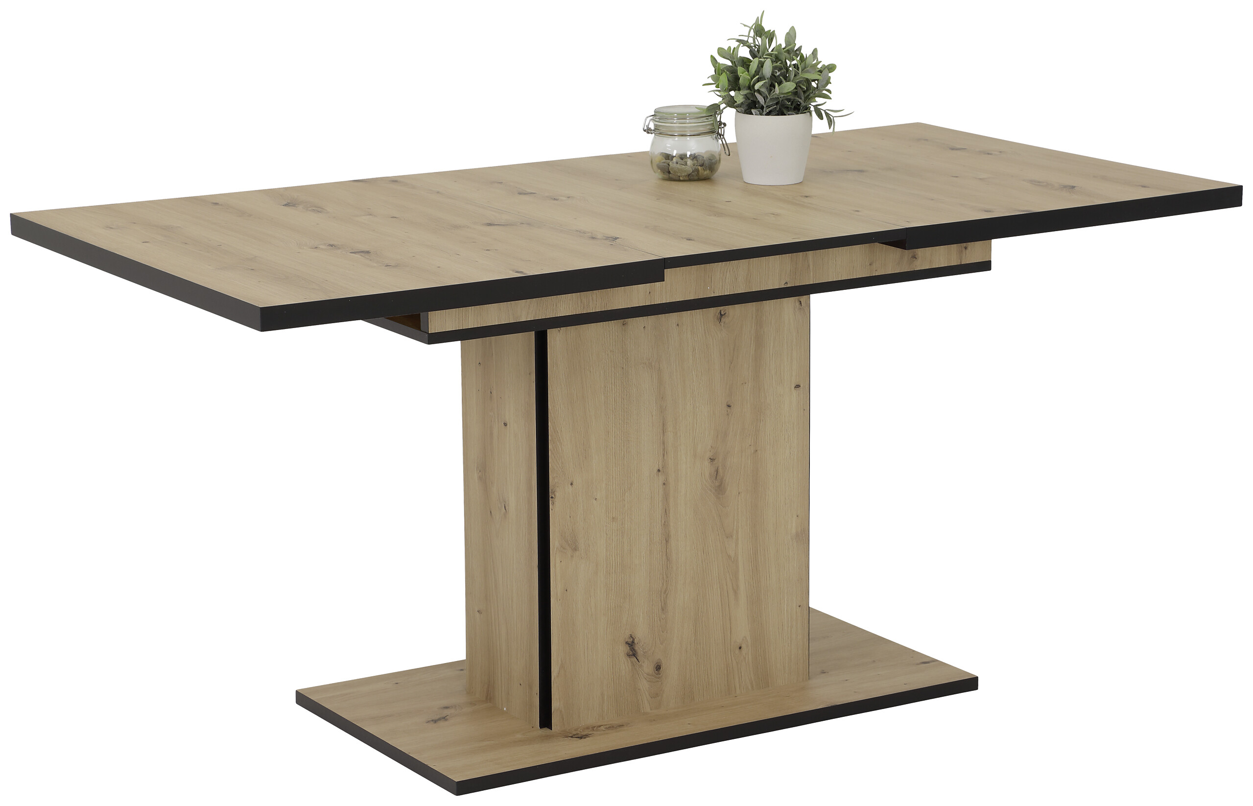 Essgruppe Luise II Eiche anthrazit Microfaser B/H/T: ca. 160x76x80 cm