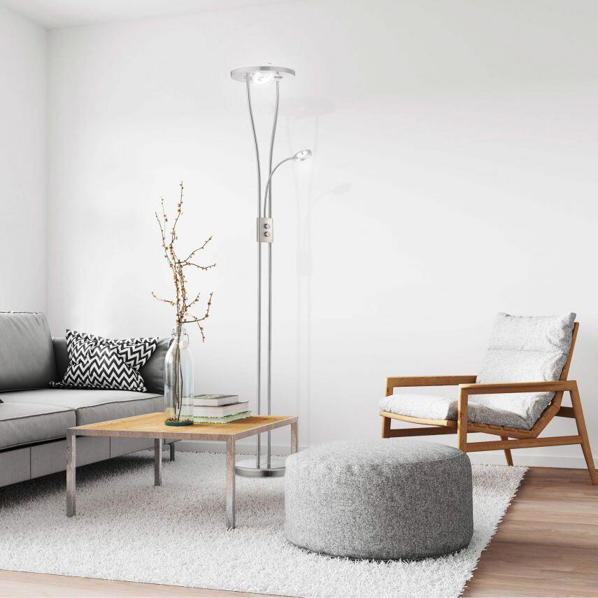 Just Light Deckenfluter 11778-55 silberweiß Metall Kunststoff H/D: ca. 188x29 cm 2 Brennstellen