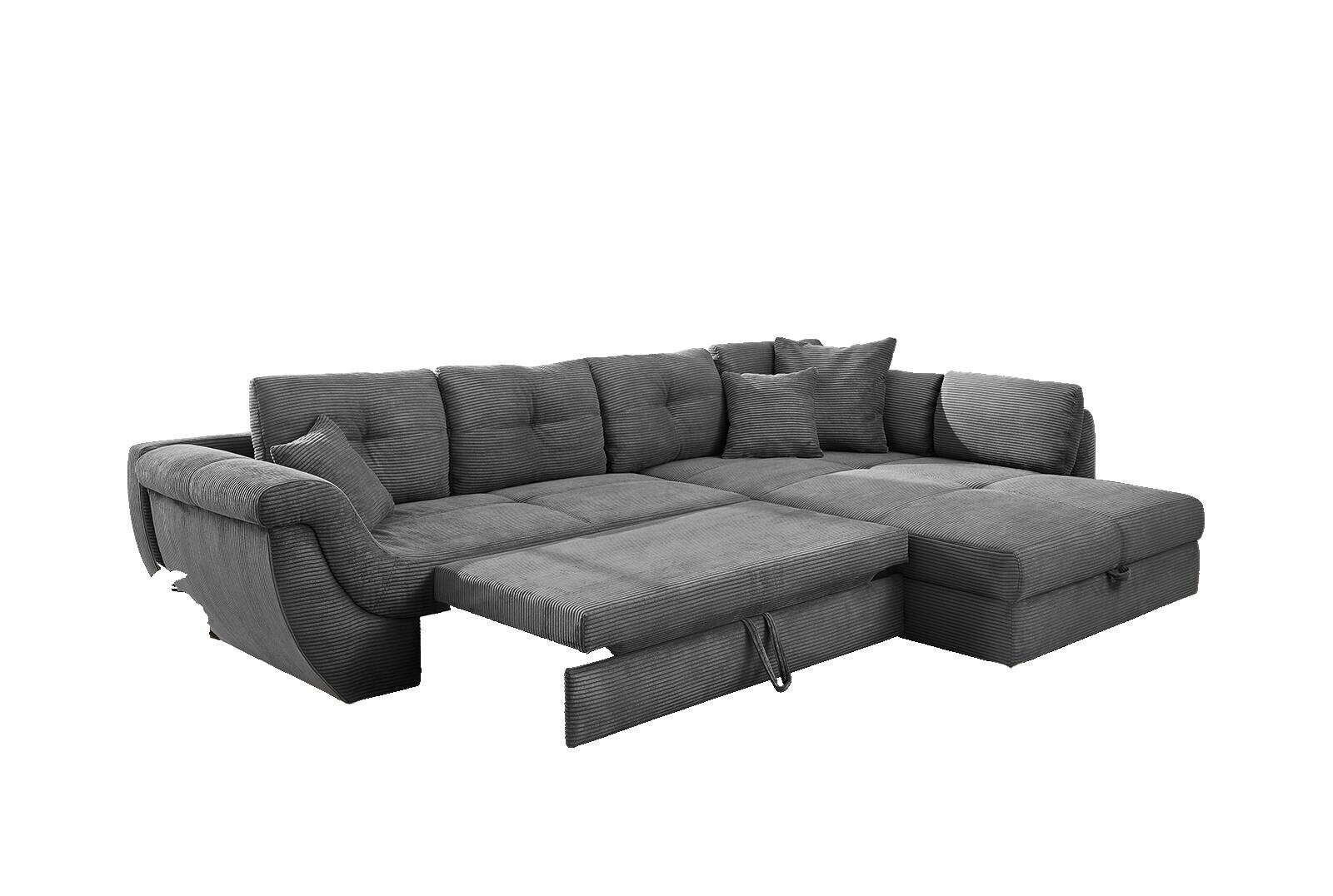 Ecksofa grau Microfaser B/H/T: ca. 330x72x207 cm