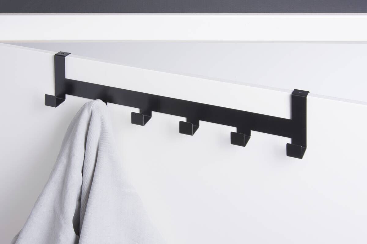 Türgarderobe Hook 6 anthrazit pulverbeschichtet Metall B/H/T: ca. 40x8x5 cm