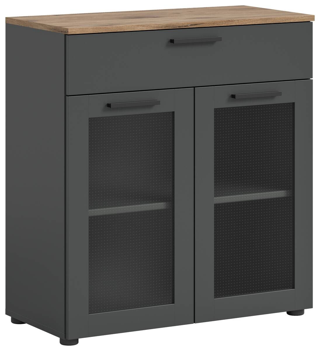 Kommode Niklas anthrazit Eiche Nox Oak Nachbildung B/H/T: ca. 78x84x35 cm Kommode Niklas anthrazit Eiche Nox Oak Nachbildung B/H/T: ca. 78x84x35 cm